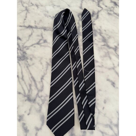 Place Est. 1989 Black with Double Gray Stripe Necktie Kids Size 46 inch - Picture 1 of 2